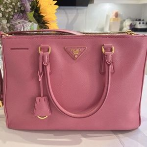 Prada Authentic Galleria Saffiano Bubble Gum Pink leather large bag